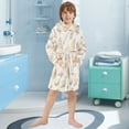 thumbnail image 5 of FORMRS Niños Bathrobe Unisex Hooded Robe Soft Plush Pajamas Sleepwear, Size 2-3T, Colorful Watercolor Seashells, 5 of 7