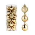 thumbnail image 1 of Gold Color 3cm Christmas Baubles Tree Decorations, Christmas Tree Baubles, Christmas Decorative Baubles, Matte and Shiny Glittering Decorative Baubles, Festive Decoration Tree Bauble, 24 Pieces, 1 of 5