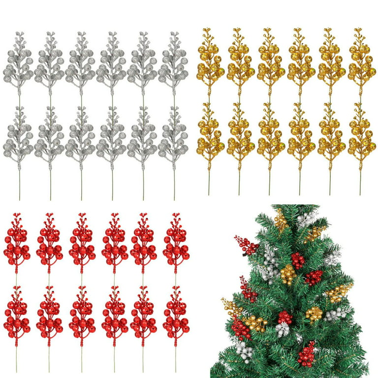 Luxtrada 24 Pcs 7.9 Inch Artificial Christmas Tree Picks