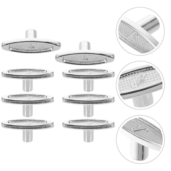KALLORY 8Pcs Music Box Winding Key Silver Iron T Shape For Diy Windup Toy Adults