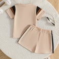 thumbnail image 4 of Karoyedx Boys Outfit Sets Baby Boys Summer Outfits Clothes Letter T-Shirt Top Elastic Shorts Toddler Clothing Set Khaki Size,9-12 Montns, 4 of 7
