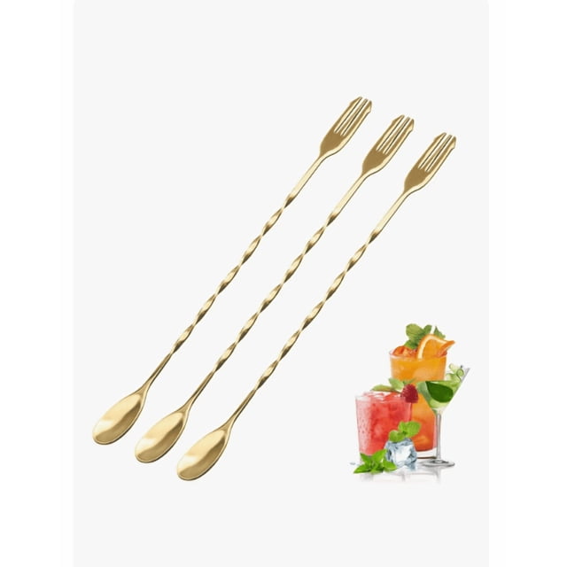 3pzs Cucharas Mezcladora Xtellar Agitadores De Acero Inoxidable 32cm