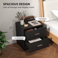 thumbnail image 4 of HOMCOM Bedside Table with 2 Drawers, Modern Nightstand for Bedroom, Black, 4 of 10