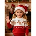 thumbnail image 5 of HILEELANG Toddler Boy Girl Sweater Christmas Knit Pullover Crewneck Offer White Red Christmas Elk Deer Sweatshirts Holiday Sweater 4-5T, 5 of 9