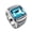Silver Blue, variant on Vintage Square Agate Signet Ring Stainless Steel Simple Blue Gemstone Thumb Ring for Men Silver Size 10
