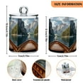 thumbnail image 5 of Yayeee 4 Pack Qtip Holder Bathroom Cotton Swab Canister with Lid Clear Dispenser Set, Wooden Boat, 5 of 6
