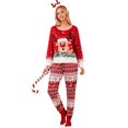 thumbnail image 1 of Conjunto de pijama de ciervo navideño para mujer, hombre y niño, ropa de dormir familiar, pantalones de manga larga con estampado de Papá Noel, ropa de casa de Navidad, 1 of 4