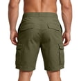 thumbnail image 3 of Nestiefly Mens Cargo Shorts 7 Inch Inseam Stretch Work Shorts Comfy Relaxed Fit Lounge Hiking Short with Multi Pockets Light Green L, 3 of 4