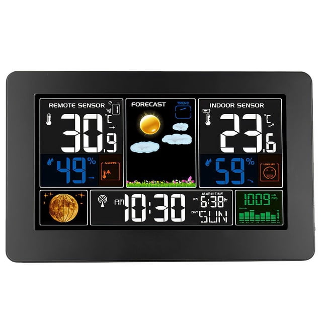 Estación Meteorológica Con Sensor Exterior Centro Meteorológico Doméstico Con Pantalla A Color Medición De Temperatura Y Humedad Cateissary HA027302-02
