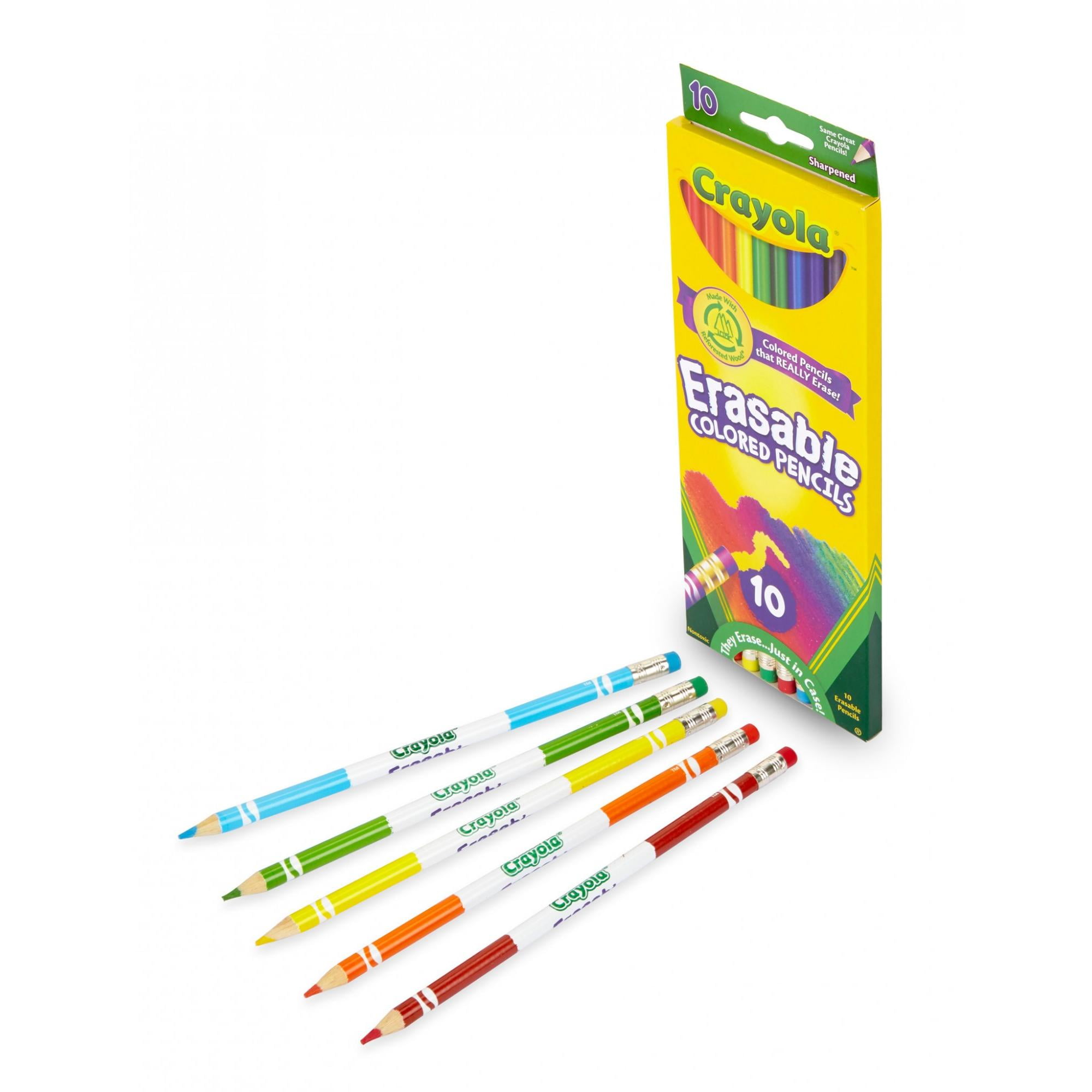 Fully Erasable Pencils Colored Pencil Set for Adult Coloring Books or Kids 4 & Up Great for Shading Line Art & More Gradation Crayola Erasable Colored Pencils 12 Non-Toxic Pre-Sharpened 