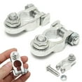 thumbnail image 3 of 2X Aluminum Alloy Positive Negative Pole Car Battery Terminal Clips Clamp X2M5, 3 of 8