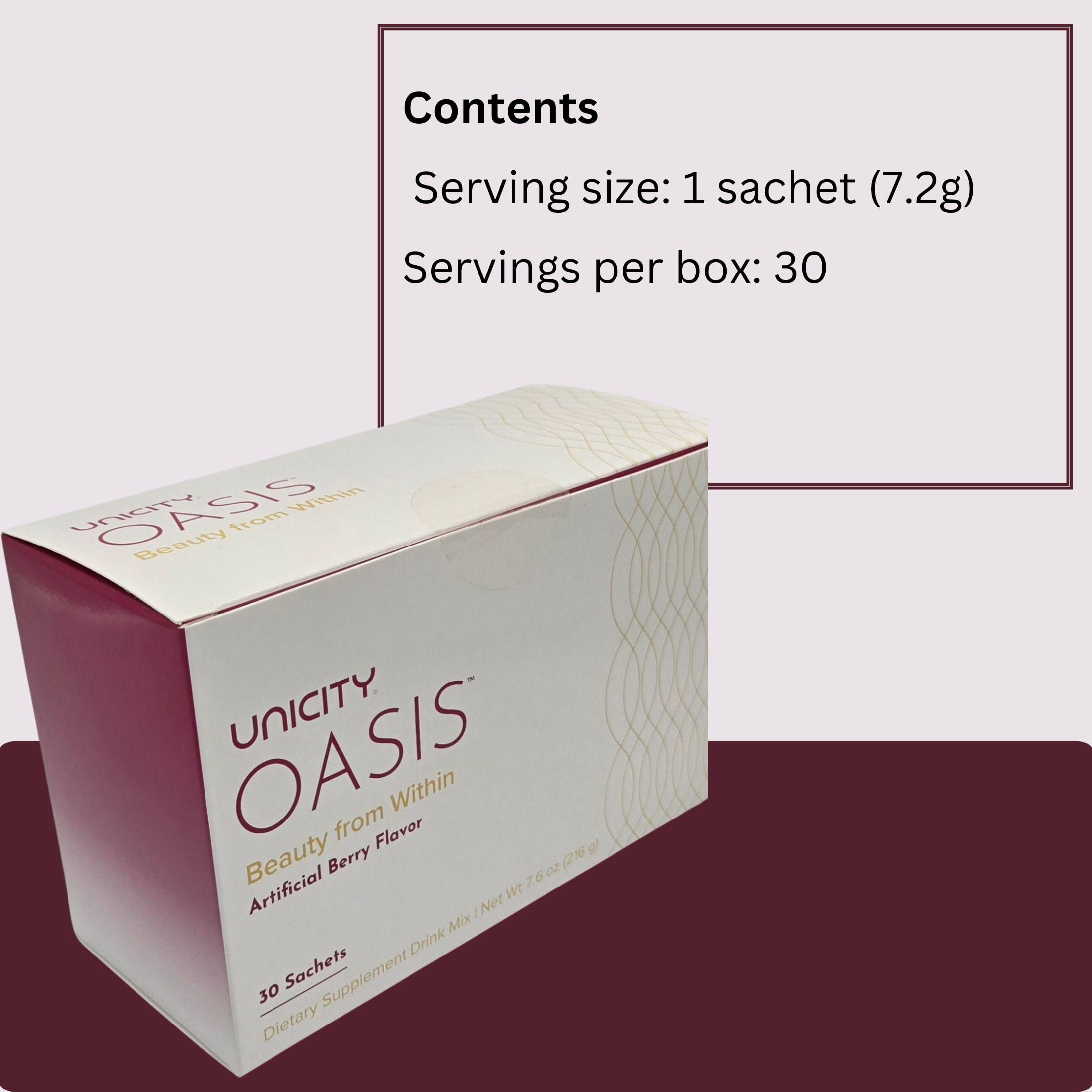 UNICITY OASIS Berry Flavor Beauty from Within Drink Mix 7.6 oz 