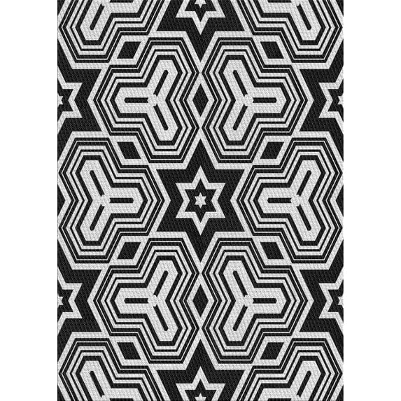 Ahgly Company Indoor Rectangle Patterned Midnight Gray Area Rugs, 7' x 9'