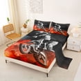 thumbnail image 2 of Castle Fairy Grunge Motocross Bike Queen Sheet Sets 4 Pieces for Youth, Intense Off-Road Graphic Bed Set for Bedroom, Black Red, 2 of 6