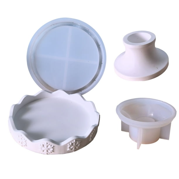 Yuarrent 2 moldes reutilizables con forma de copo de nieve para recipientes. Bandeja desmoldante, limpia y perfecta para velas, jabón, velas Artesanía Molde de copo de nieve