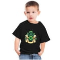 thumbnail image 2 of Virmaxy Toddler Baby Boys Girls Fashion St Patrick's Day T-shirt Little Kids Shamrock Letter Graphic Tee Unisex Kids Spring Summer Short Sleeve Cotton Casual Baggy Tees Black-C 7Y, 2 of 6