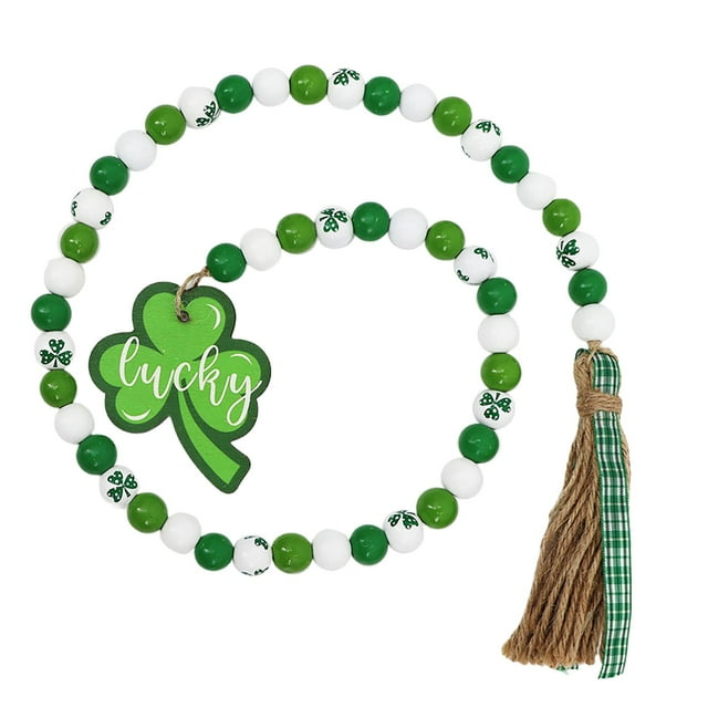 Ramiter Irish Festival Wooden Bead String Festival Rope Tassel Bead String Tray Ornaments