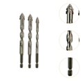 thumbnail image 6 of colaxi 3 Pieces Four Flute Sawtooth Eccentric Skewed Head Eccentric Premium, Hexagon Shank for Brick Tile Wood, 6 of 9