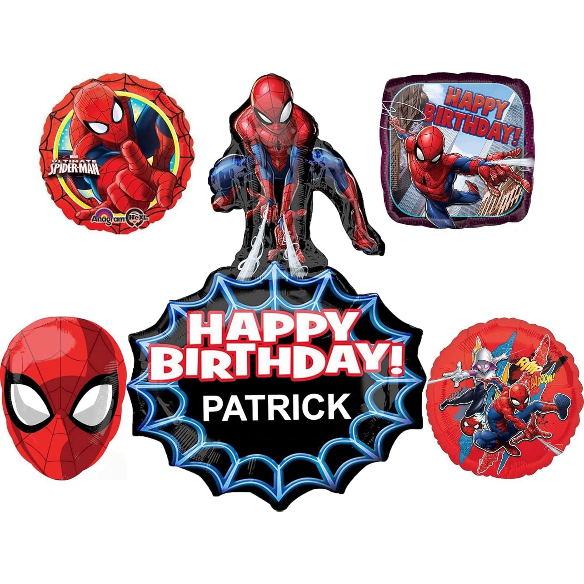Anagram Spider-Man Personalized Birthday Party Supplies Balloon Bouquet Decorations