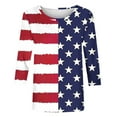 thumbnail image 4 of SOOMLON Plus Size American Flag Tshirts Shirts for Women Graphic 4th of July Shirts Crew Neck Patriotic Tops 3/4 Sleeve 2024 T-Shirt Juniors Tee Blouse Outfits, 4 of 5