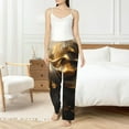 thumbnail image 6 of Lsque Luxurious Gold Flow Print Women's Pajama Pants, Lounge Pant - Comfortable Home Wear,Elastic Waistband, Stylish Design-Medium, 6 of 9