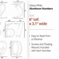 thumbnail image 2 of Floating Mount Shadow House Address Number, Modern Metal Numbers for Mailbox, Glossy White, 6", HH-SDW6-WHT-7, 2 of 5