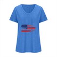 thumbnail image 4 of Camisetas Casuales de las Mujeres Gradiente Día de la Independencia Impreso Cuello Redondo, Blusa de Manga Corta para Diario, Fiesta Y Primavera Verano, 4 of 6