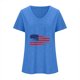 thumbnail image 4 of Camisetas Casuales de las Mujeres Gradiente Día de la Independencia Impreso Cuello Redondo, Blusa de Manga Corta para Diario, Fiesta Y Primavera Verano, 4 of 6