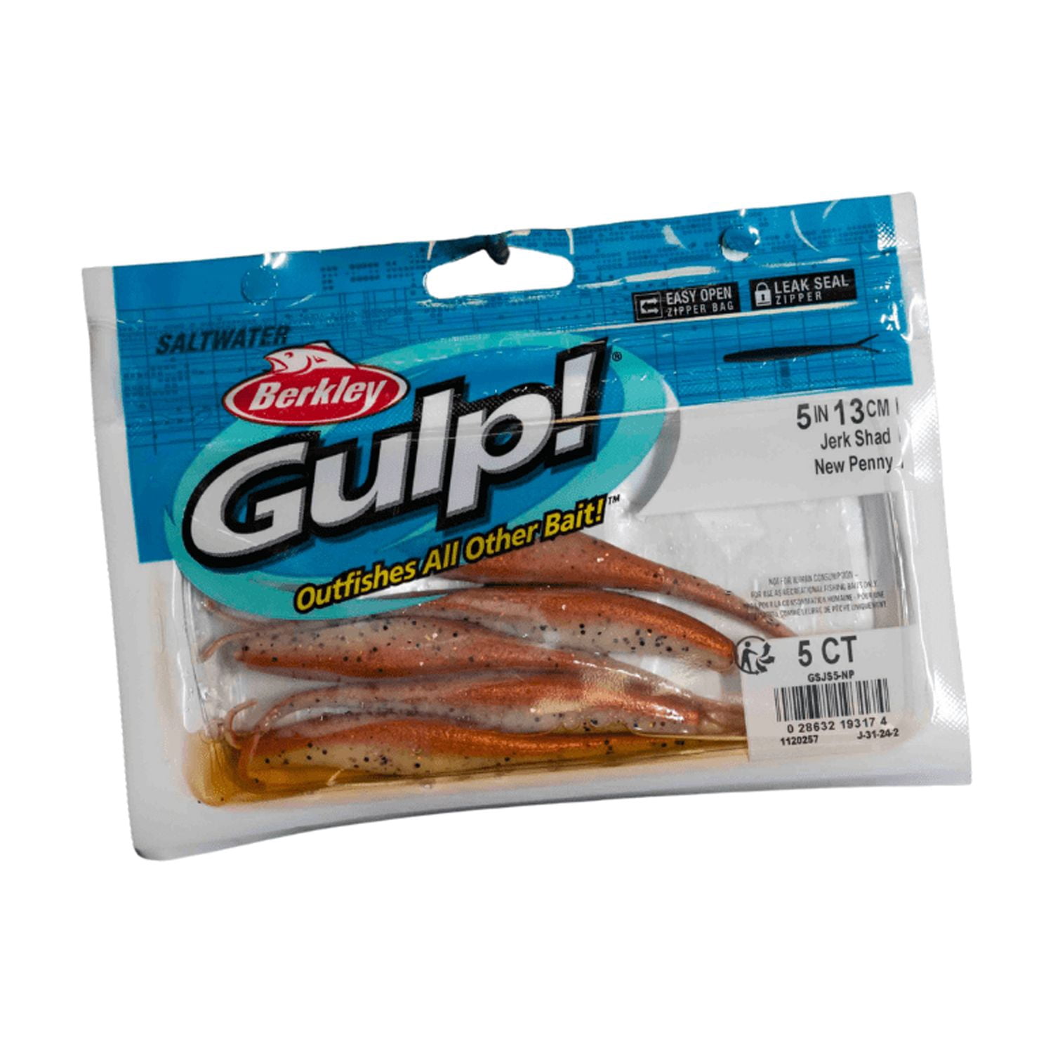 (2 pack) Gulp! Jerk Shad, 5" New Penny