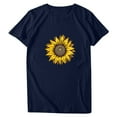 thumbnail image 2 of Aoochasliy Womens Blouses Short Sleeve Plus Size Sunflower Prints Round Neck Dressy T-shirt Shirts, 2 of 5
