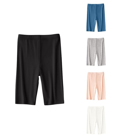 Antinious Toddler Boys Girls Solid Elastic Waist Lightweight Sleepwear Leggings Half Shorts Pants