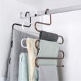 thumbnail image 3 of Organizador de armario que ahorra espacio, capacidad de 20 kg, percha para pantalones antideslizante de 5 niveles de color blanco, 3 of 5