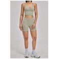 thumbnail image 2 of PISONIC 2 Piece Workout Sets for Women Cross Back V Neck Tank Top Matching High Waist Biker Shorts Gym Sets, 2 of 7