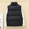 thumbnail image 4 of Cmfcve Women's Plus Size Stand Collar Puffer Vest Snap Zip Front Sleeveless Padded Outer Vest Winter Casual Loose Fit Layering Outerwear Jackets with Pockets, 4 of 8