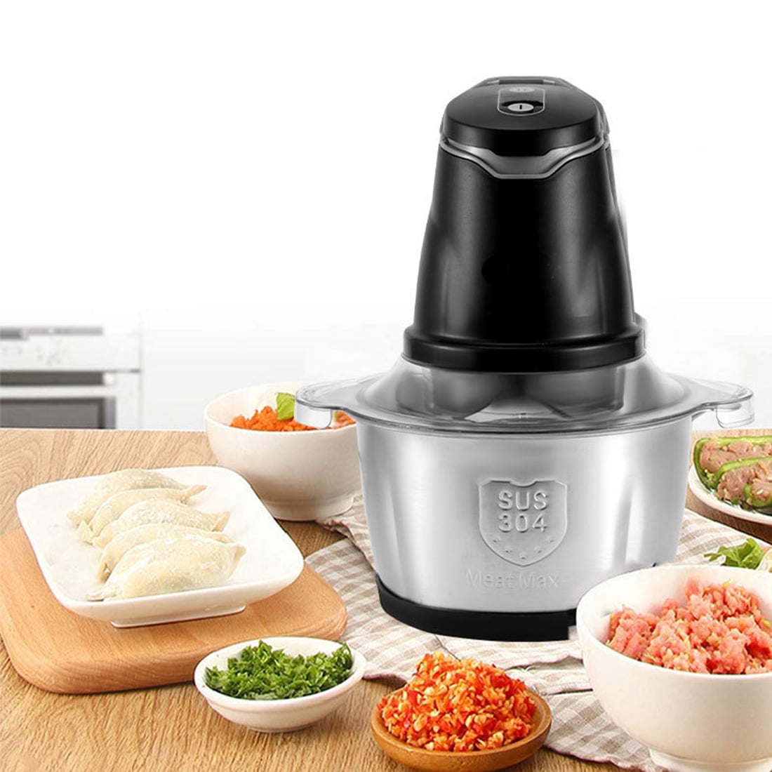 DEISNGB Meat Grinder Electric Food Chopper, 2 Speeds 8 Cup Food Processor New, Sausage Maker,Stainless Steel