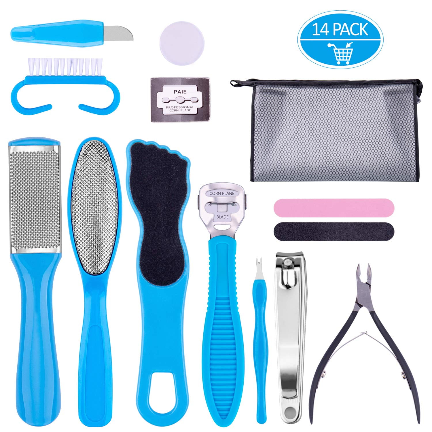 Professional Pedicure Kit Foot File Set 14 In 1 Foot Care Tools Double
