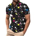 thumbnail image 2 of COSFO Men's Polo Shirts Summer Tie Dye Short Sleeve Tops Collared Loose Fit Pullover Moisture Wicking Mens Graphic Tees, 2 of 5