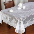 thumbnail image 4 of Advancent Mantel blanco Rectángulo Suministros para fiestas Cubierta de de encaje antiquemaduras Cocina Restaurante Hotel Comedor Decoración Mostrada Blanco/152x228cm, 4 of 6