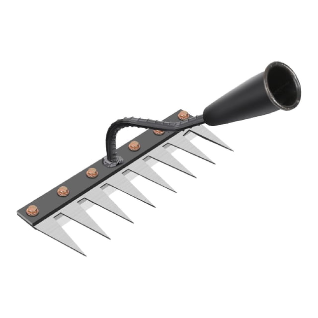 Almencla Garden Hoe Multifunctional Manual Agricultural Tool for Farming Digging Yard 8 Tooth Rake