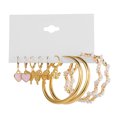 thumbnail image 2 of LYMAYTER Dangle Earrings 5 Pairs Hoop Earrings - Delicate Charms, Geometric, Acrylic, 2 of 7
