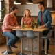 thumbnail image 5 of Sillas para Bar y Barra de Cocina con Respaldo y Reposapies de Altura Ajustable Banco Taburete Giratorio con Asiento Acolchado de Diseño Moderno Set 4 Piezas Gris, 5 of 6