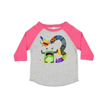 

Inktastic Fun Monsters Third Birthday Gift Toddler Boy or Toddler Girl T-Shirt