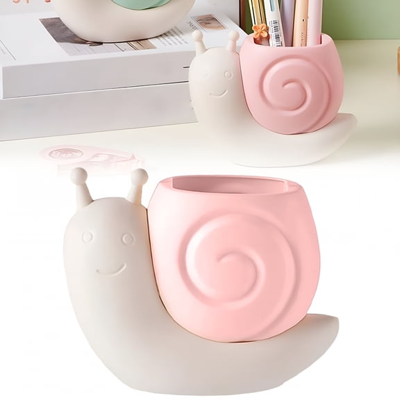 CCOCC Cute Snail Shaped Pen Holder, Creative Pencil Holder, Multifunctional Pencil Cup for Home Office Classroom Desk, Novelty Pencil Pot, Makeup Brush Container, Cartoon Stationery Holder, Pink