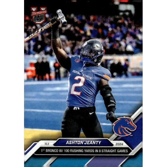 2024 Topps Bowman U Now Ashton Jeanty #34 Blue #/49 Boise State Broncos Rookie RC Football Card