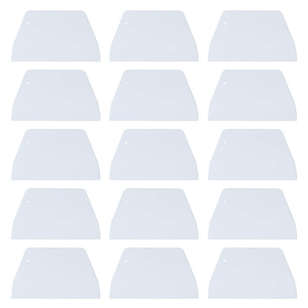 20 piezas de plástico raspador de masa crema de afeitar de látigo corte raspador placa herramienta de pastelería espátula de cocina flexible multipropósito (blanco)