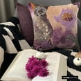 thumbnail image 5 of Toss Pillow Covers, Purple 20"x20" (50x50 cm) Throw Pillow Covers, Velvet Floal, Beaded & Printed Throw Pillows For Sofa, Abstract Pattern Modern Style - Flora N Fauna, 5 of 9