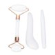 thumbnail image 2 of 3pcs Jadestone Face Roller Gua Sha Set Anti Aging Improve Circulation Gua Sha Scraping Massage Tool with L Shaped Scraping Tool White, 2 of 4