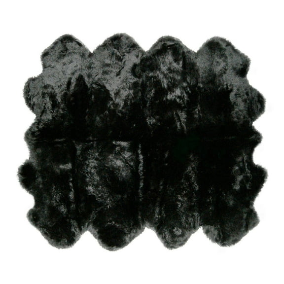 Natural New Zealand Sheepskin Octo Rug | Black | 7'x5.5'