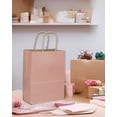 thumbnail image 5 of Large Kraft Paper Bags with Handles 13"x10"x5" 32 pcs Gift Paper Bag Cinnamon Pink Solid Color Bags（Large Size）, 5 of 12