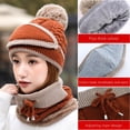 thumbnail image 2 of Gorro de invierno a la modaconjunto de bufanda para mujer y niñagorros con pompones de pasamontañas gruesos y cálidos Ndcxsfigh Para estrenar, 2 of 9